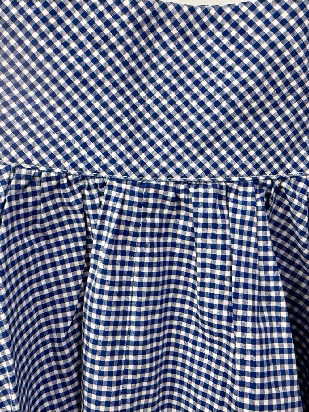 Vintage 90s Ralph Lauren Sport Blue White Gingham Skirt Women 6 Classic Preppy - Picture 3 of 8